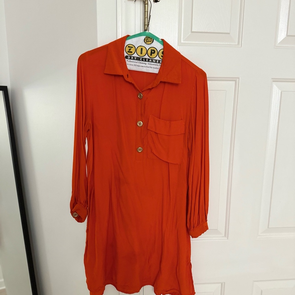 Zara Orange Tunic Top
